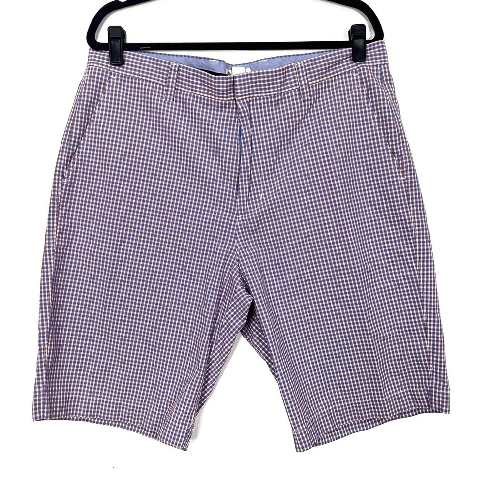 J CREW men’s plaid flat front shorts R14